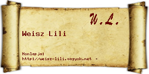 Weisz Lili névjegykártya